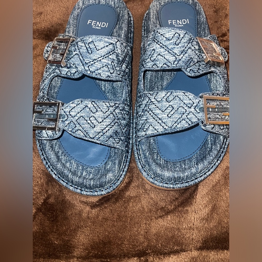 Fendi Feel Denim Slides
